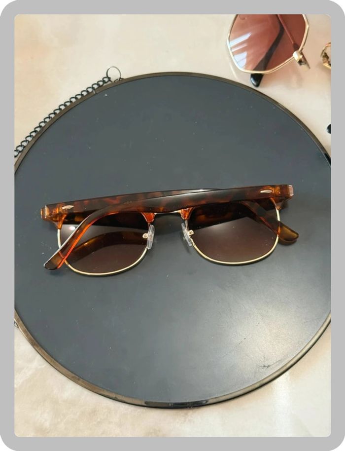 Lunette de soleil marron léopard - photo numéro 2