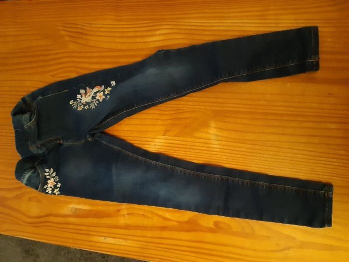 Tregging brodé oiseaux et fleurs