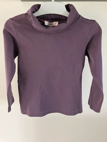 Pull à col roulé violet Lisa rose 4 ans