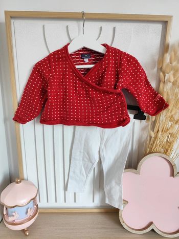 Ensemble gilet legging blanc 9mois