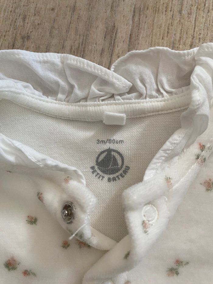 Pyjama Petit Bateau velours col 3M-60cm - photo numéro 3
