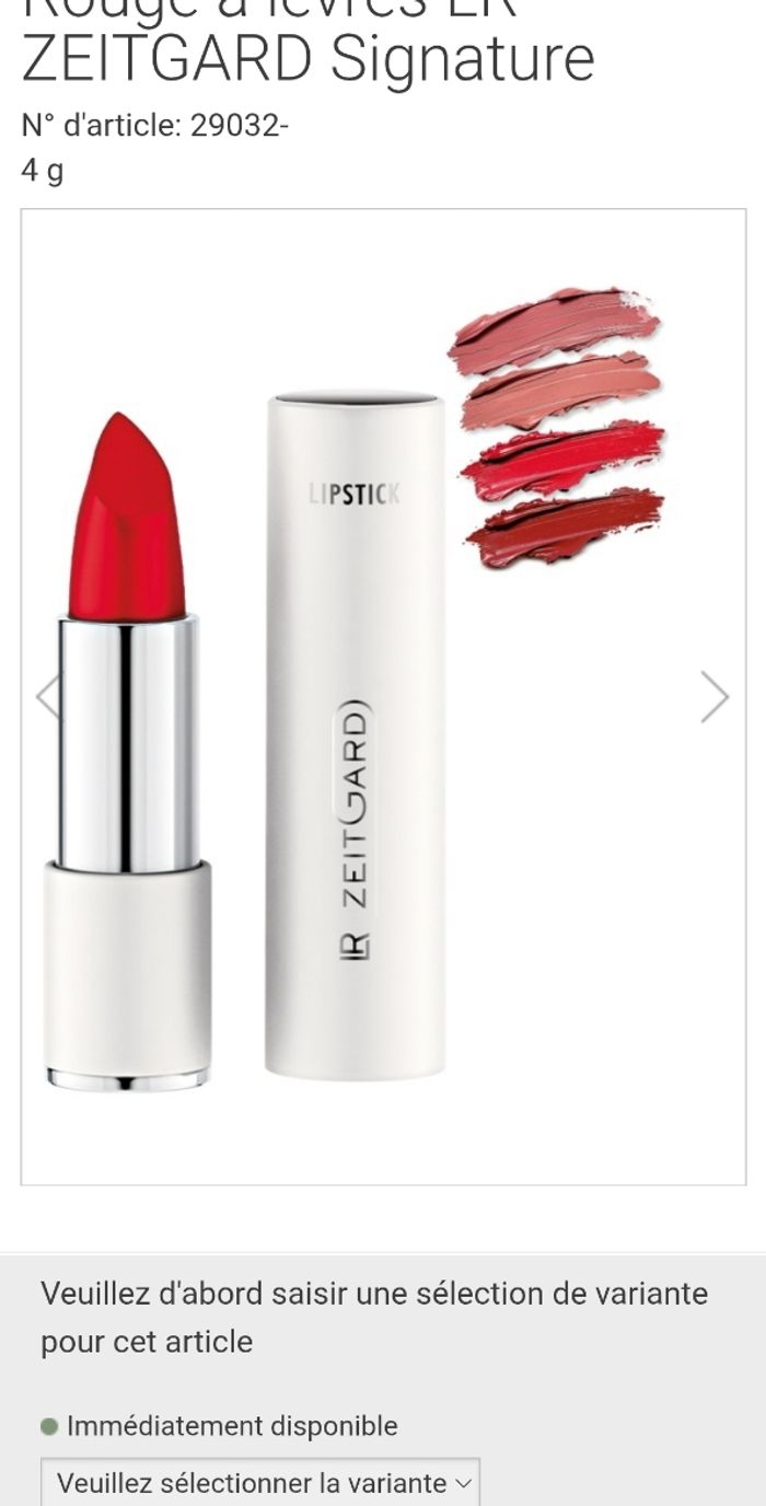Rouge à lèvres LR Signature 01 Pure Red - photo numéro 3