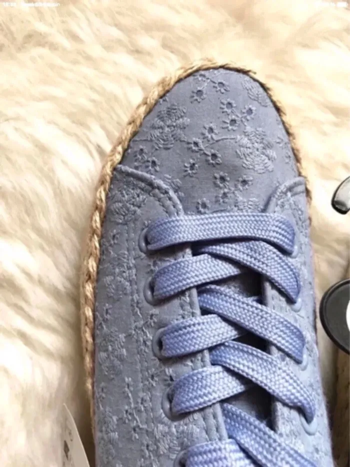 Baskets bleues en toile et en jute taille 40 neuve avec étiquette - photo numéro 5