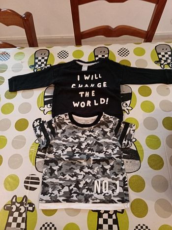 Pull + tee-shirt H&M Primark 9/12 mois