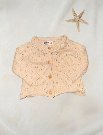 🌷Magnifique gilet en maille bébé fille taille 6 mois🌷