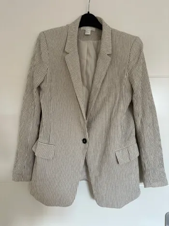 Blazer blanc cassé rayé