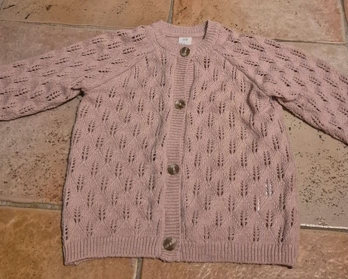 Gilet rose pâle bébé fille