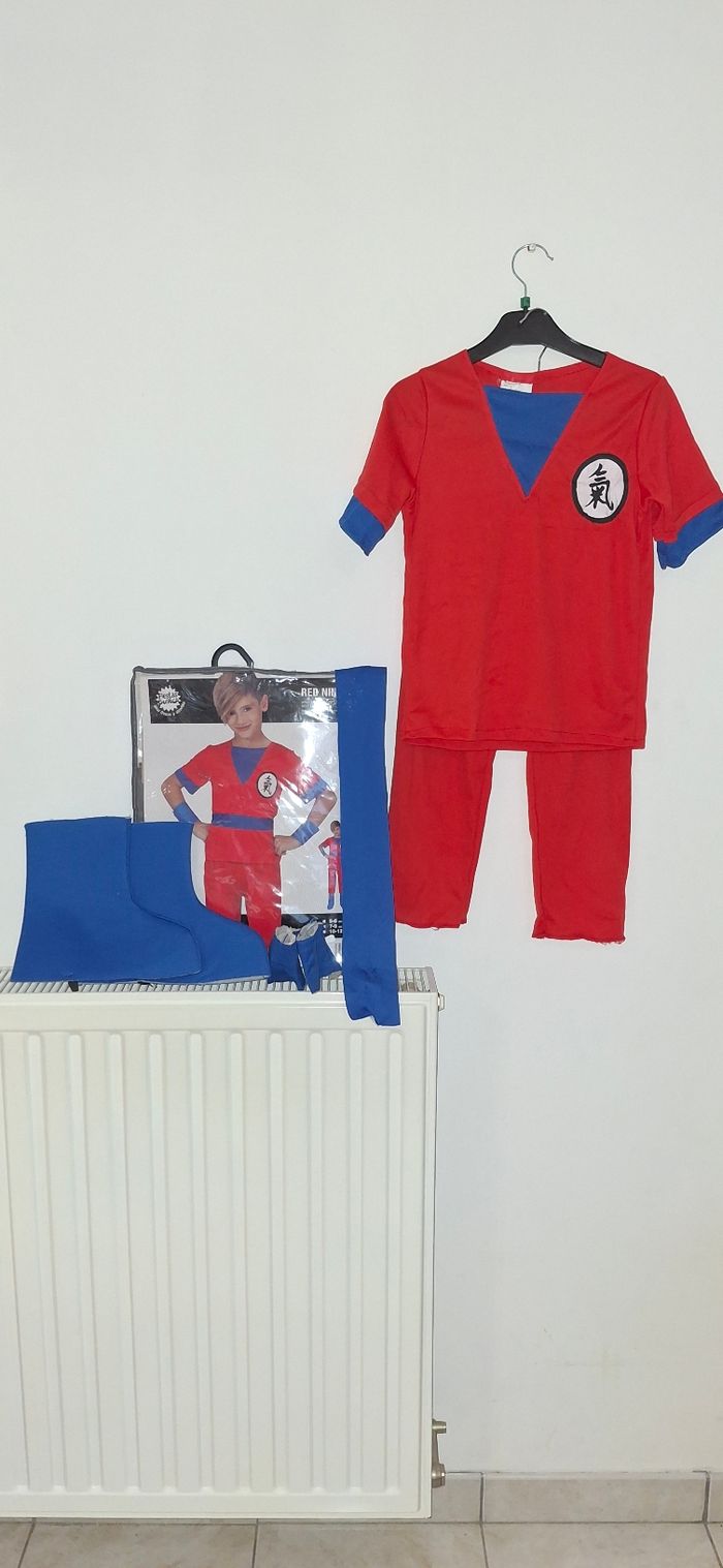 Déguisement Ninja Guerrier Rouge & Bleu 7 ans - photo numéro 2