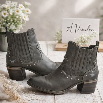 Bottines Mustang taille 40 gris anthracite 