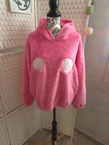 Joli sweat à capuche "Sirène" Moumoute rose Undiz femme TL / 40