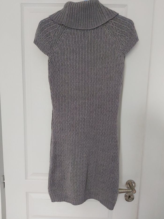 Robe pull gris col roulé - photo numéro 2