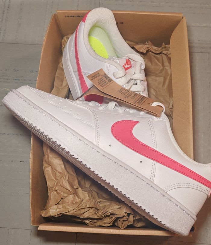 Nike - Court Vision- Baskets - Blanc et corail marin - photo numéro 3
