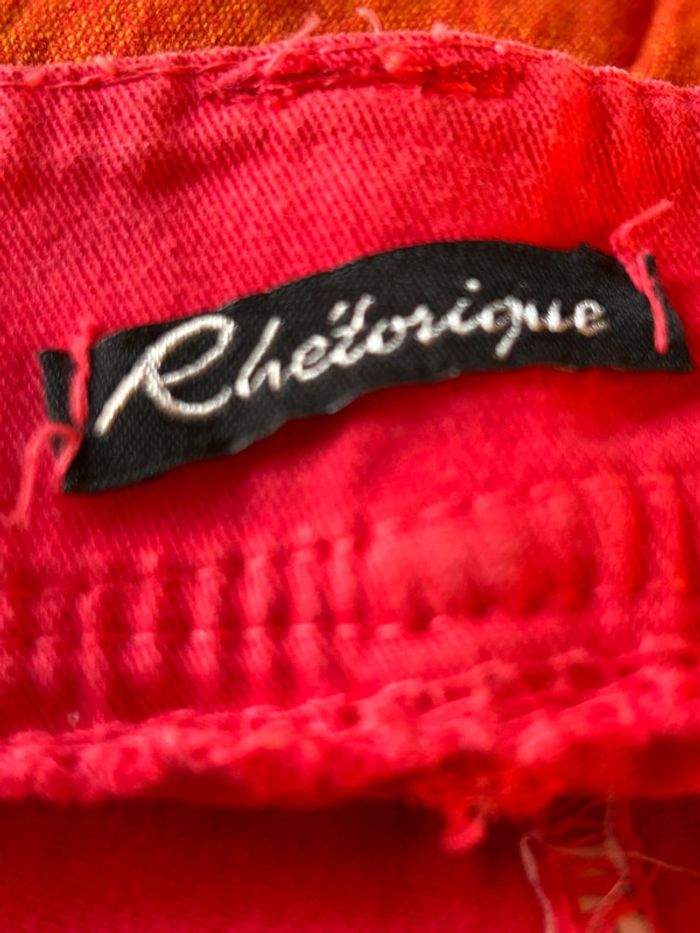 Pantalon 7/8 rouge/rose  Rhétorique 40 - photo numéro 4