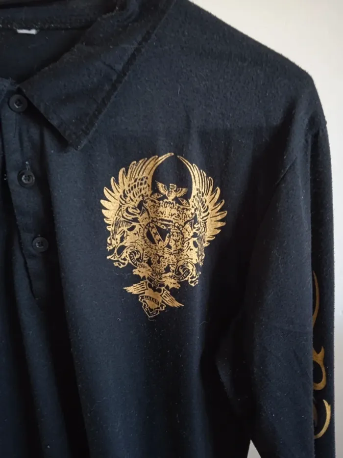 Polo homme  noir doré - photo numéro 2