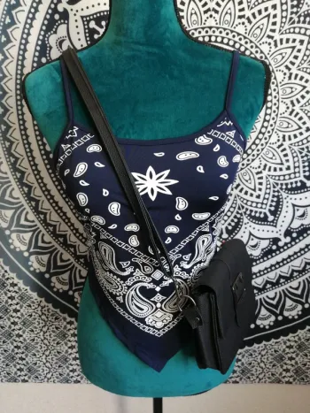 Top marine court style foulard motifs bandana / shein / (S)