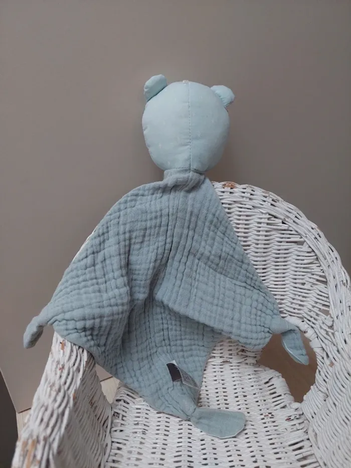 Sauthon - doudou ourson lange bleu - photo numéro 3