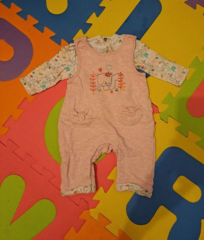 Ensemble t-shirt manches longues salopette écureuil, orchestra, taille 1 mois (54 cm)