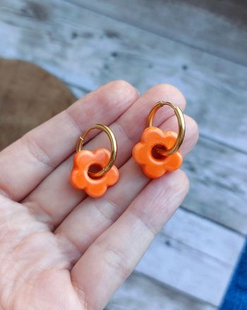 Créoles fleurs céramique