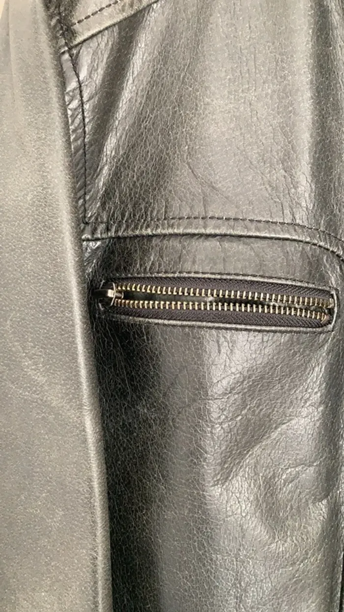 Blouson homme en cuir noir taille L Oakwood - photo numéro 7