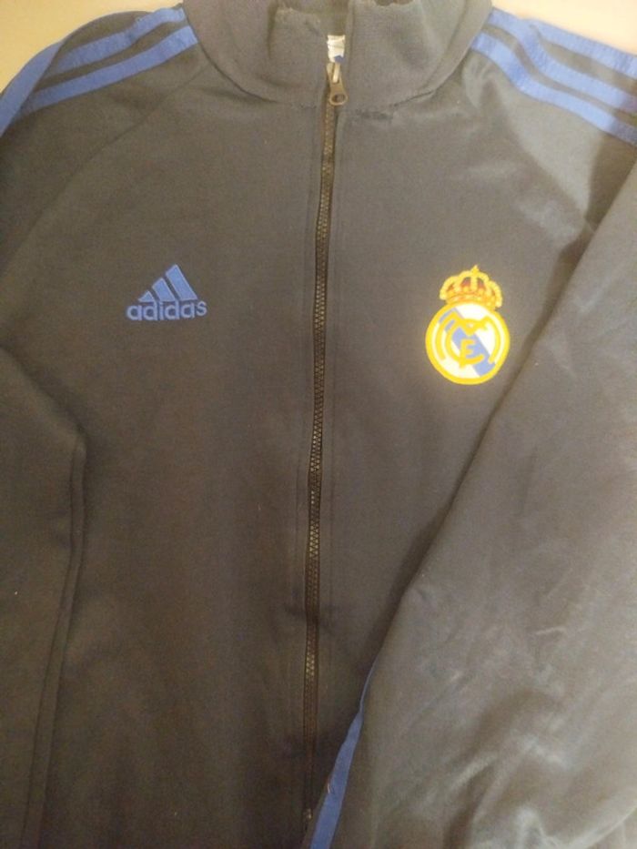 Veste noire Real Madrid vintage logo brodé | Adidas | M - photo numéro 3