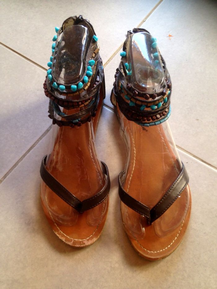 Sandales Marron bleu