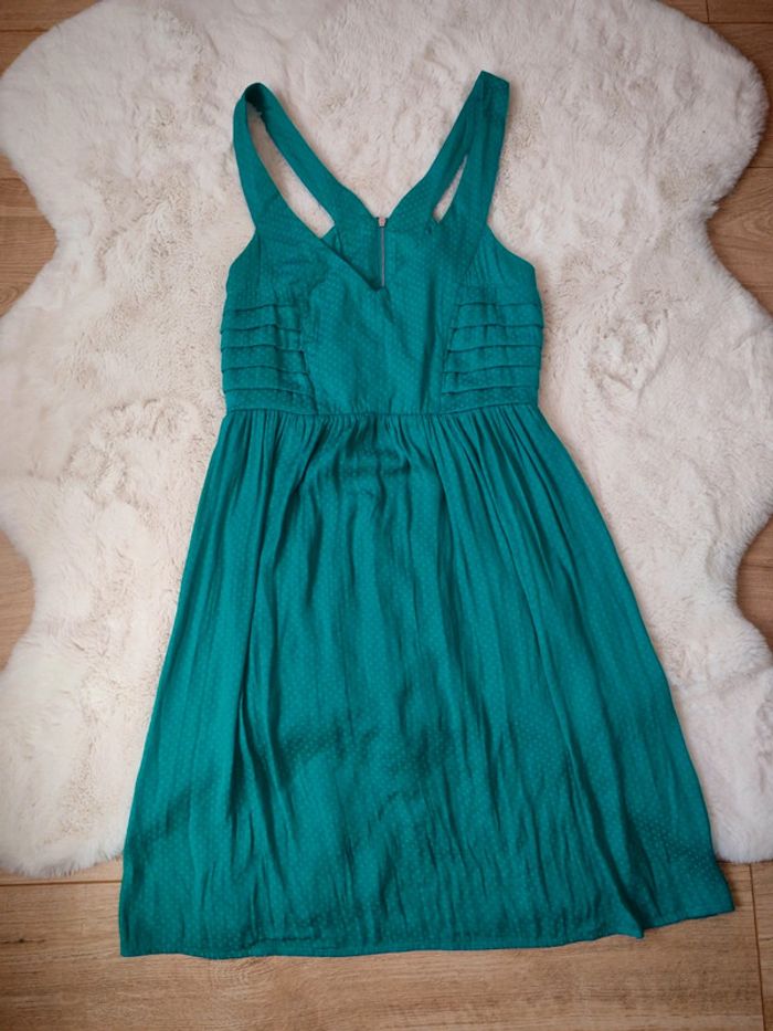 Robe verte promod satinée - photo numéro 2