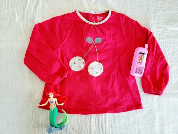 Tee-shirt manches longues "cerise"