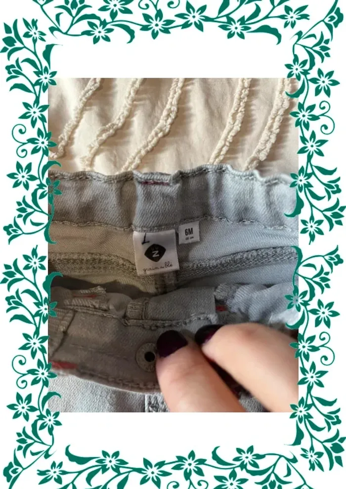 Pantalon Jeans gris 6 mois - photo numéro 3