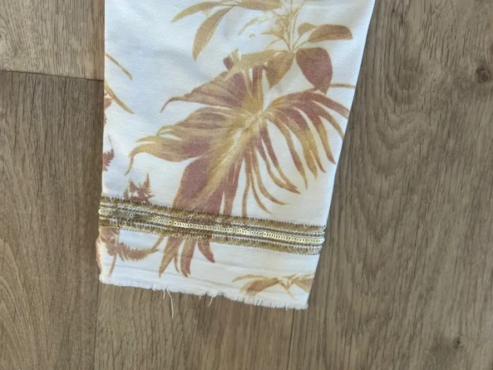 Mos mosh  pantalon imprimés  Crème, beige, blanc femme, taille 38 - photo numéro 4