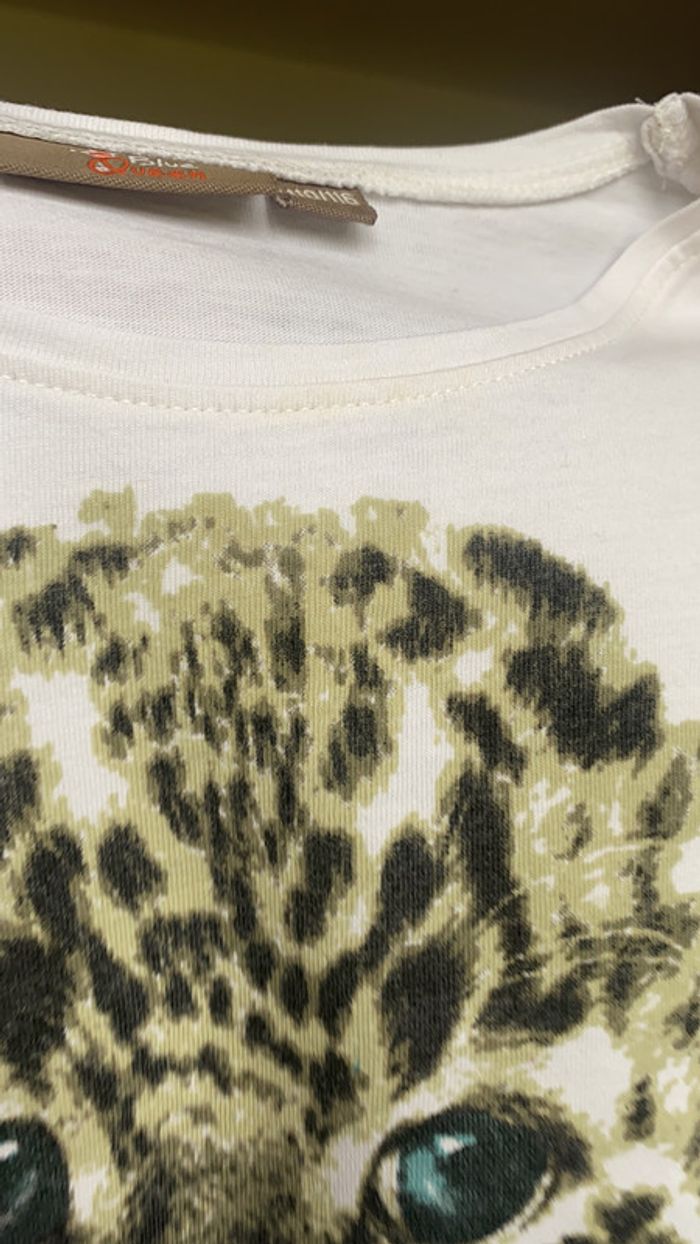 T-shirt longues manches avec tigre - photo numéro 3