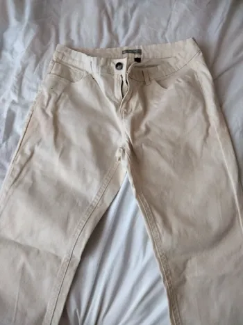 Pantalon slim crème