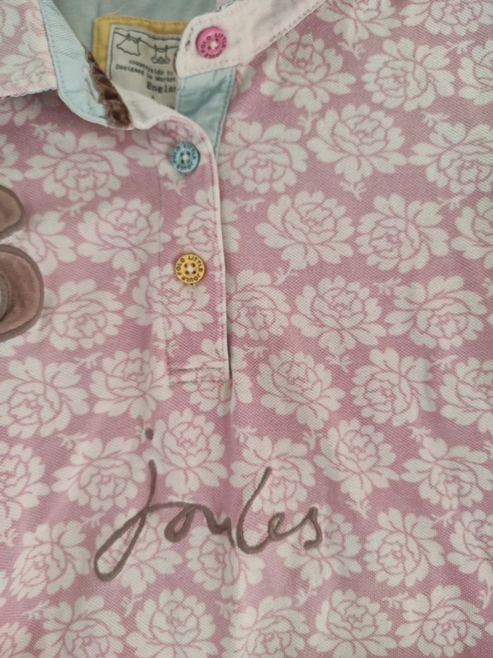 Polo joules rose et blanc 9/10 ans - photo numéro 2