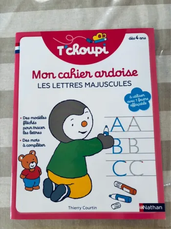 Cahier ardoise t’choupi pour apprendre en s’amusant 🎉