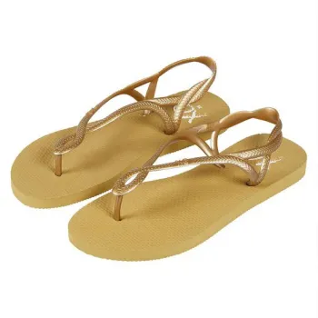 Tong XQ Flip Flops Doré Femme Taille 38 Neuf