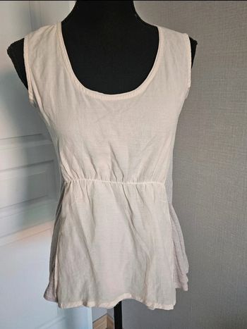 Top Naf Naf bicolore beige et écru taille 38
