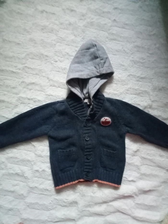 Gilet en laine bébé garçon 6 mois grain du blé - photo numéro 3