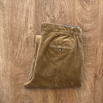 Pantalon beige (marron clair) côtelé Nautica, homme, taille : W 34 L 32 (44 taille française)