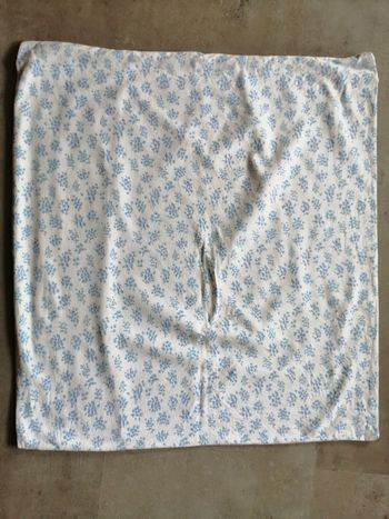 taie d'oreiller éponge flanelle à fleurs bleu