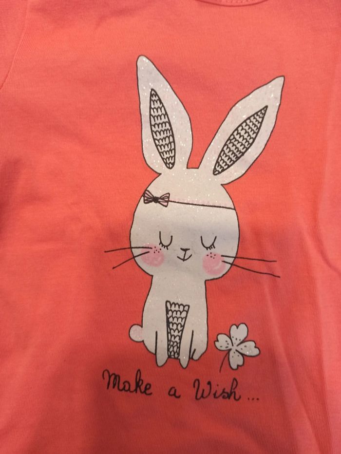 Tee-shirt manches courtes lapin 🐰3 mois - photo numéro 2