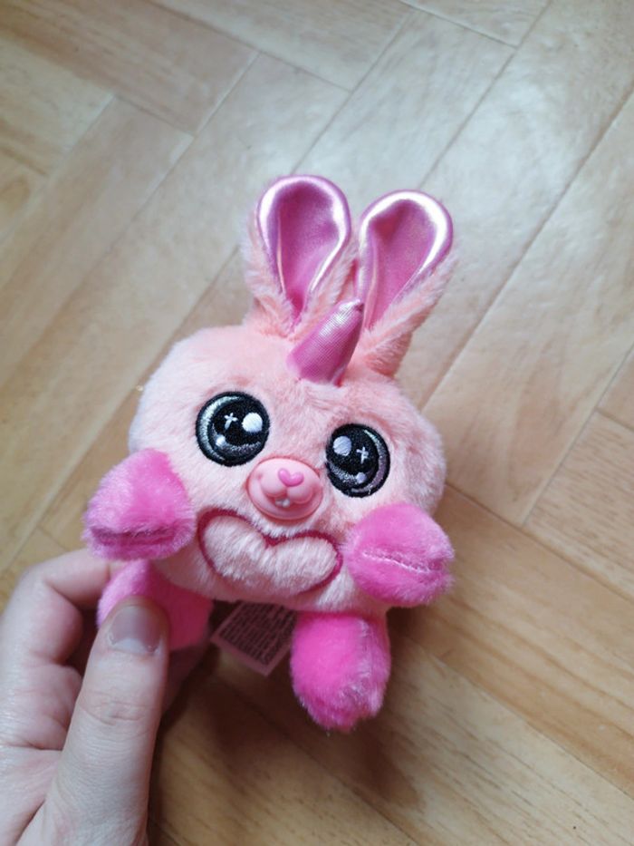 Peluche rose lapin licorne