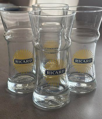 🍹 Lot de 4 verres tubes Ricard