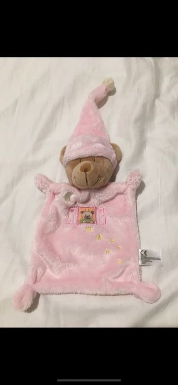 Doudou nounours rose neuf