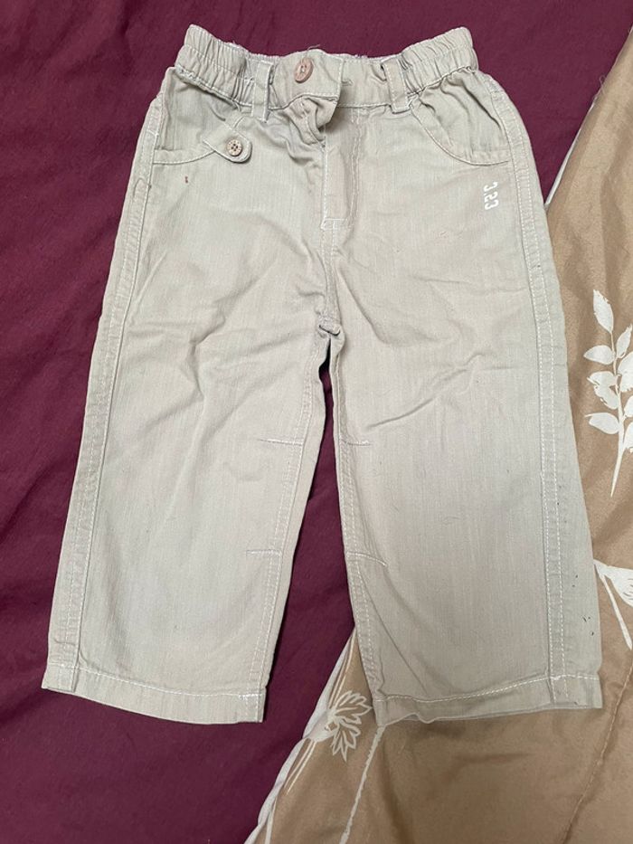 Pantalon garçon beige petit pirate 18 mois