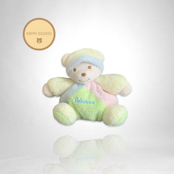 Peluche ours boule rose bleu vert Takinou A961