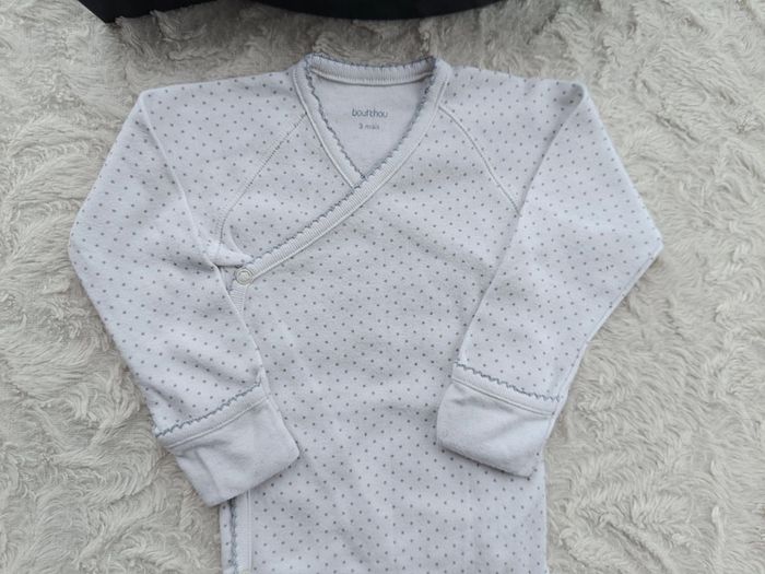Body croisé manches longues avec moufles intégrés Mixte 3 mois Bout'chou - photo numéro 3
