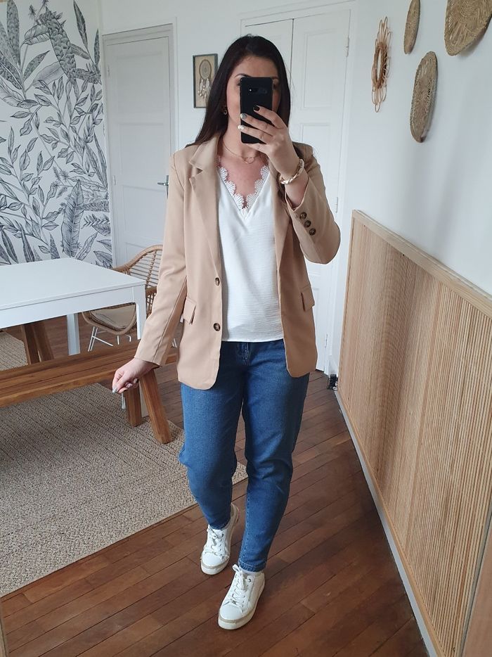 Blouse fluide Alex blanc dentelle Taille L - photo numéro 5