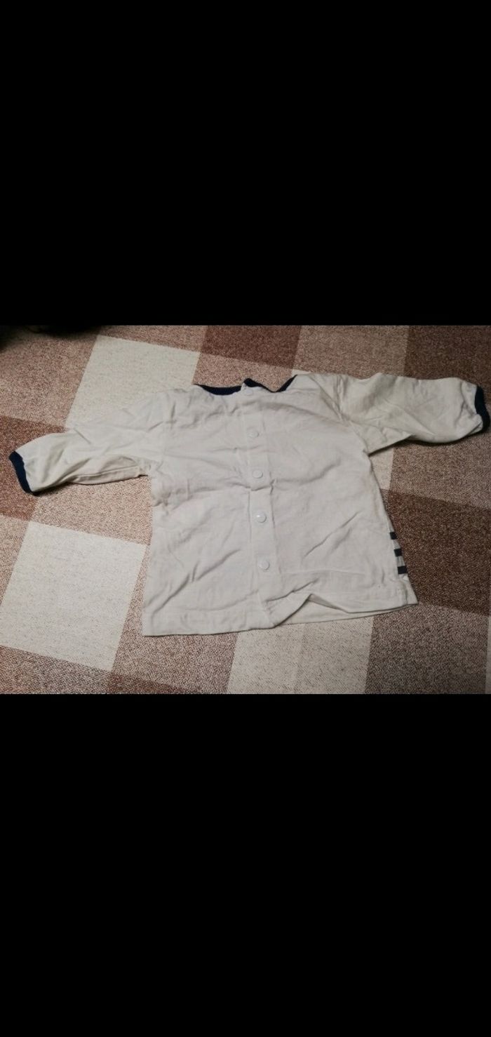 Tee shirt 3 mois manches longues marin - photo numéro 3