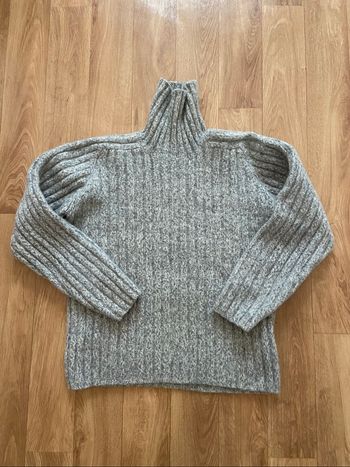 Pull gris chiné laine M
