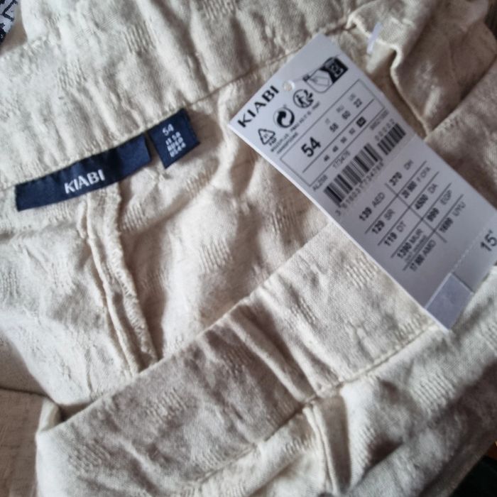 Ensemble neuf kiabi 54 en lin beige pantalon large et chemise a nouer - photo numéro 13