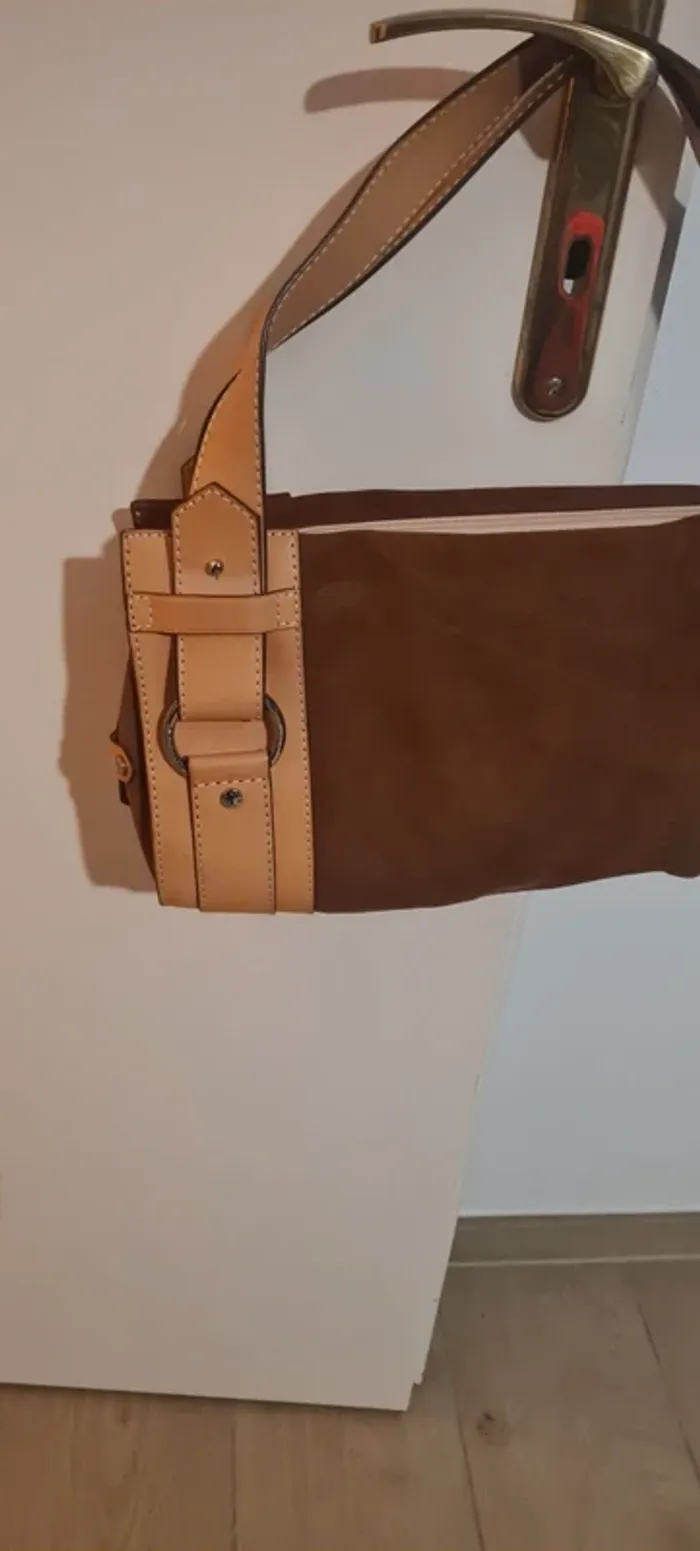 Sac marron et beige Lancel - photo numéro 2